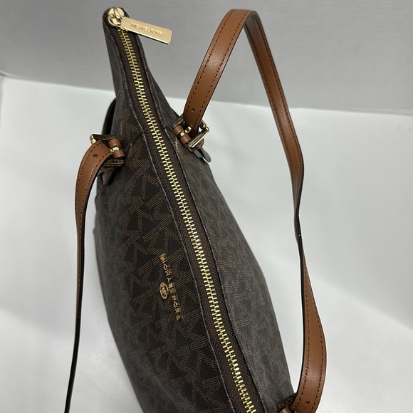 Micheal Kors Jet Set Charm Tote Shoulder Bag Purse Handbag Leather Brown New - Picture 8 of 12